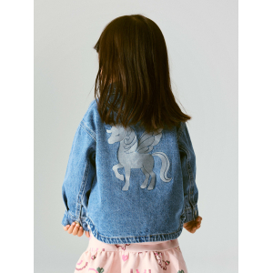 Name It - Denim jakke - Luna - Medium Blue Denim Unicorn