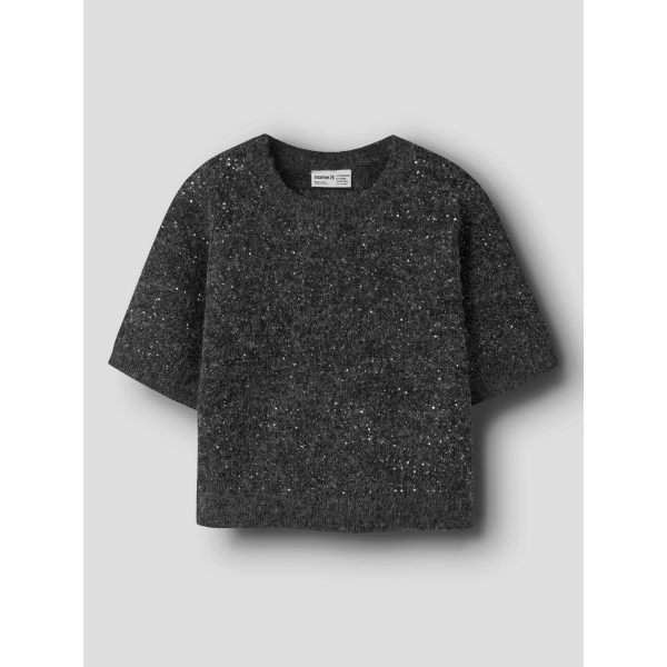 Name It - Kortærmet Strik - Riaglitter - Black