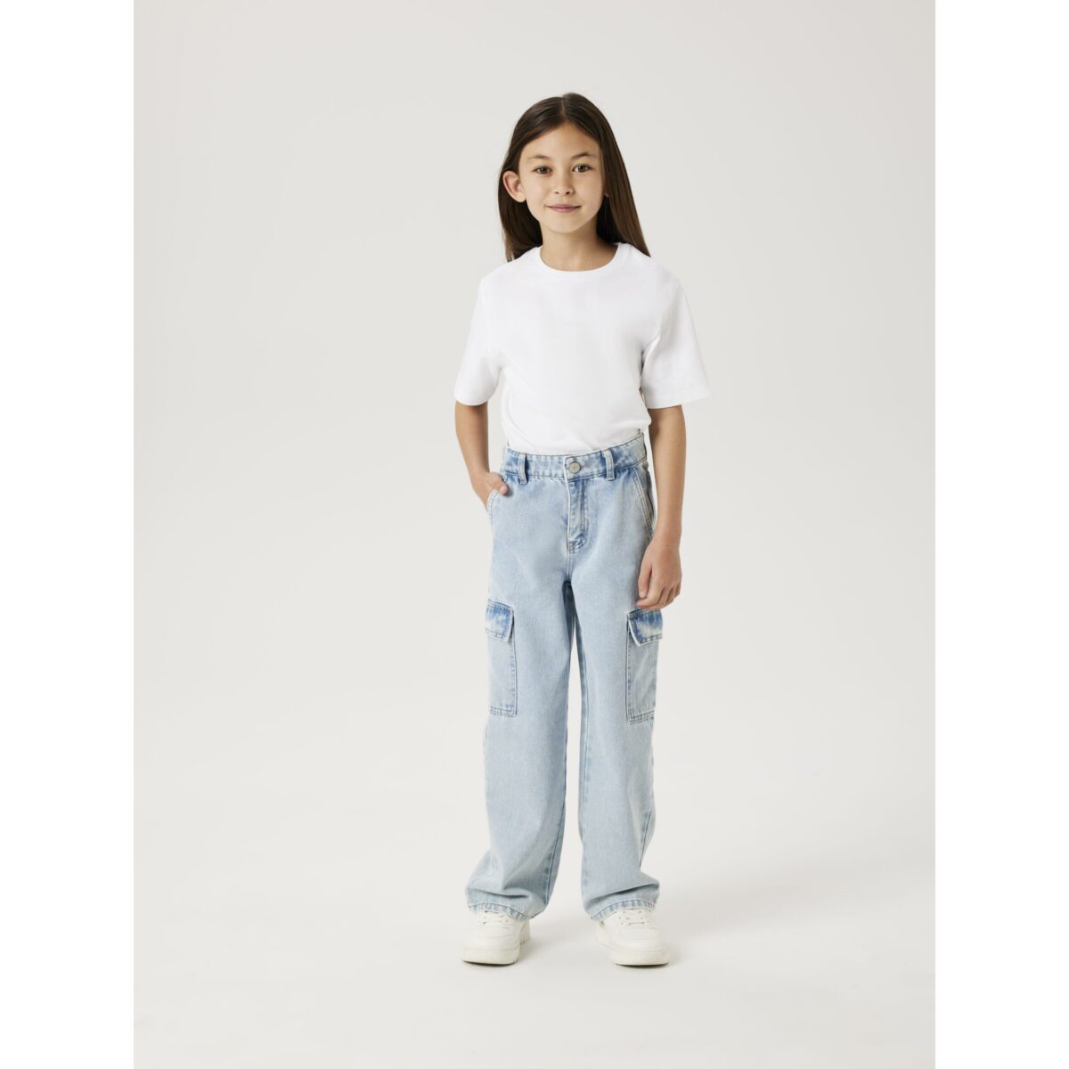 Name It - Cargo Jeans - Rose - Light Blue Bleached Denim