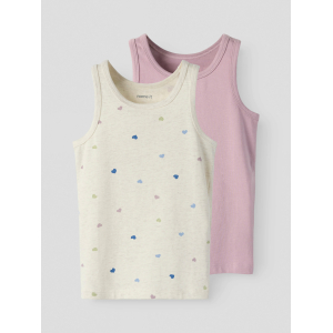 Name It - 2-pak - Undertrøje - Hearts - Peyote Melange Mauve