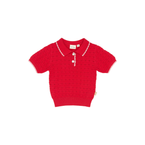 Petit Piao - Kortærmet Strik - Pointelle - Erna - Cinnabar