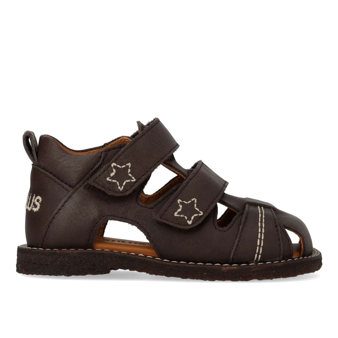 Angulus - Sandal med stjernebroderi - Dark Brown - Billede 5