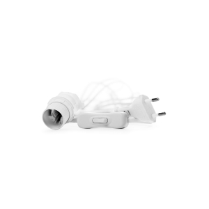 Watt & Veke - Hvid ledning m. afbryder - 5 m.