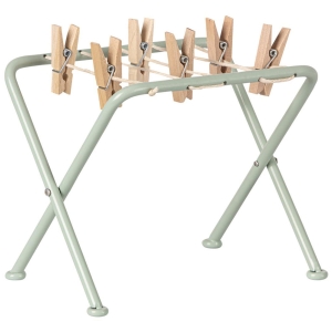 Maileg - Miniature tørrestativ med tøjklemmer
