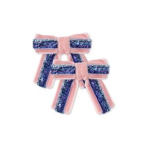 Konges Sløjd - 2-pak - Hår Clips - Velvet Bow - Mellow Rose