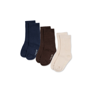 Konges Sløjd - 3-pak - Strømper - Rib - Chocolate Brown Total Eclipse