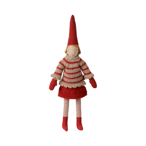 Maileg - Julenisse - Pixy str. 2 - Pige Stribet Strikket Sweater