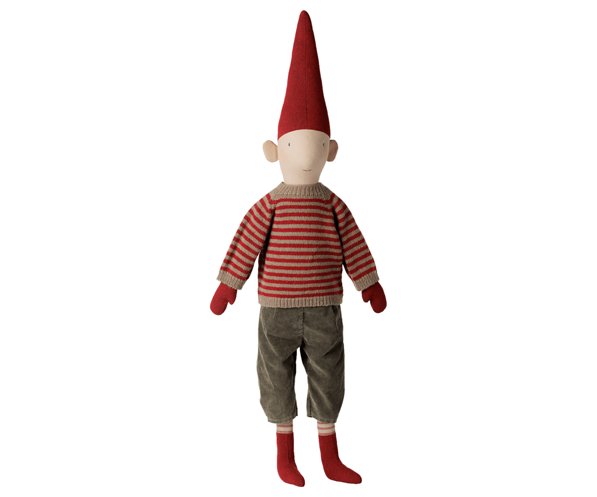 Maileg - Julenisse - Pixy str. 5 - Dreng Stribet Strikket Sweater
