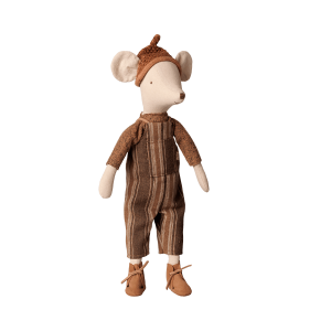 Maileg - Mus med overall og sweater - Medium