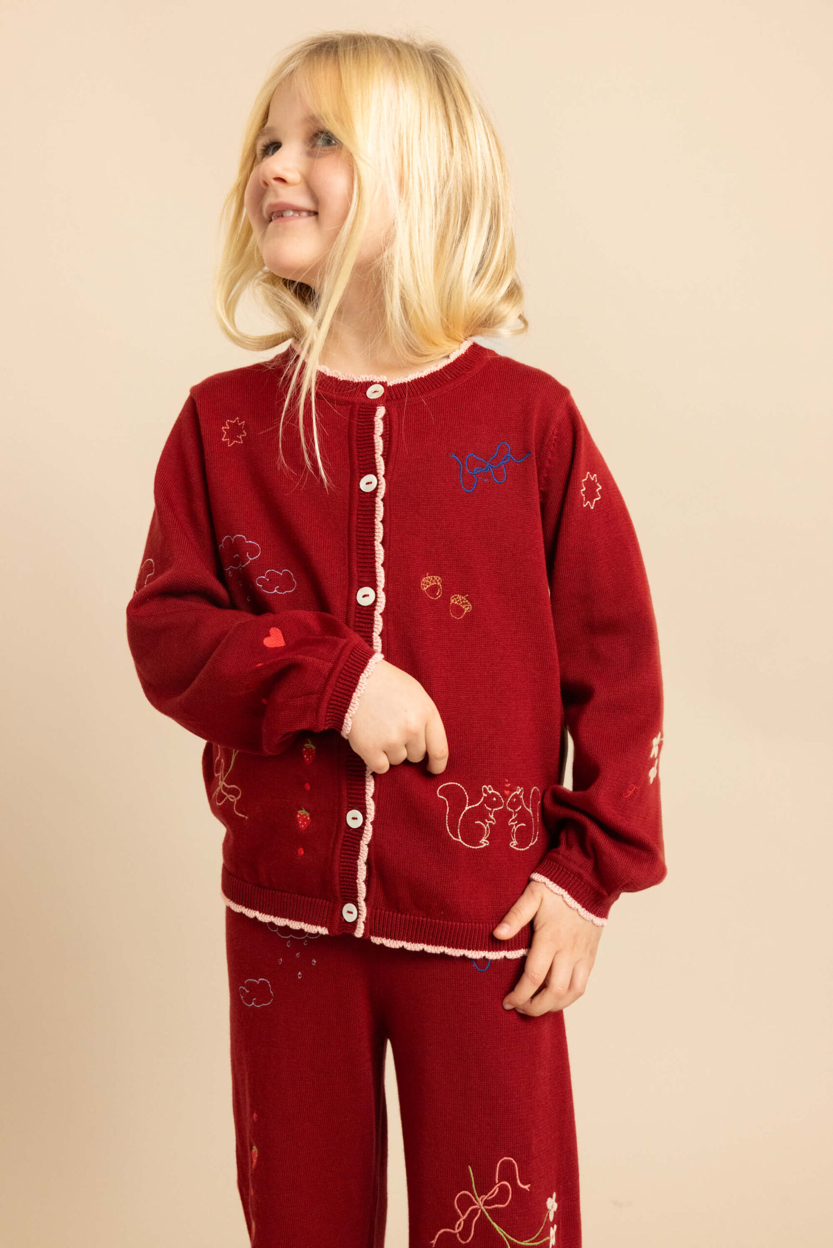Flöss - Cardigan - Agnes - Dark Cranberry - Billede 2