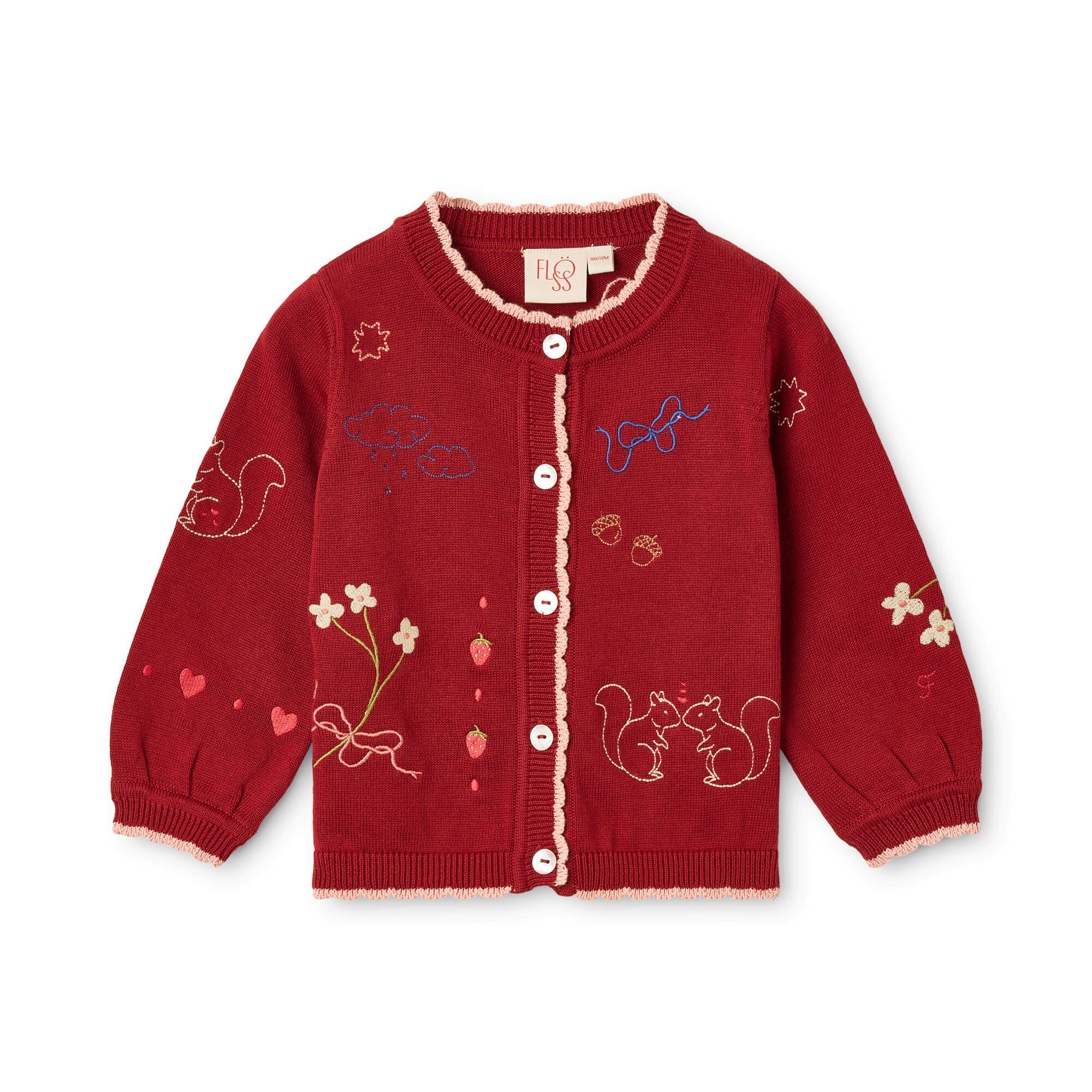 Flöss - Cardigan - Agnes - Dark Cranberry
