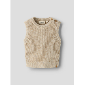 Lil' Atelier - Strik Vest - Rokkos - White Pepper Melange