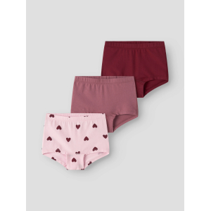 Name It - 3-pak - Tights - Cutie Heart - Parfait Pink Rumba Red Mauvewood