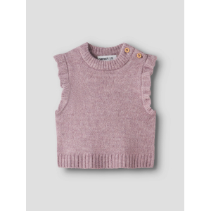 Name It - Strikket Vest - Rosely - Mauve Shadows