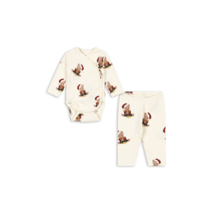 Konges Sløjd - Newborn Julesæt body og leggings - basic - Teddy Bear